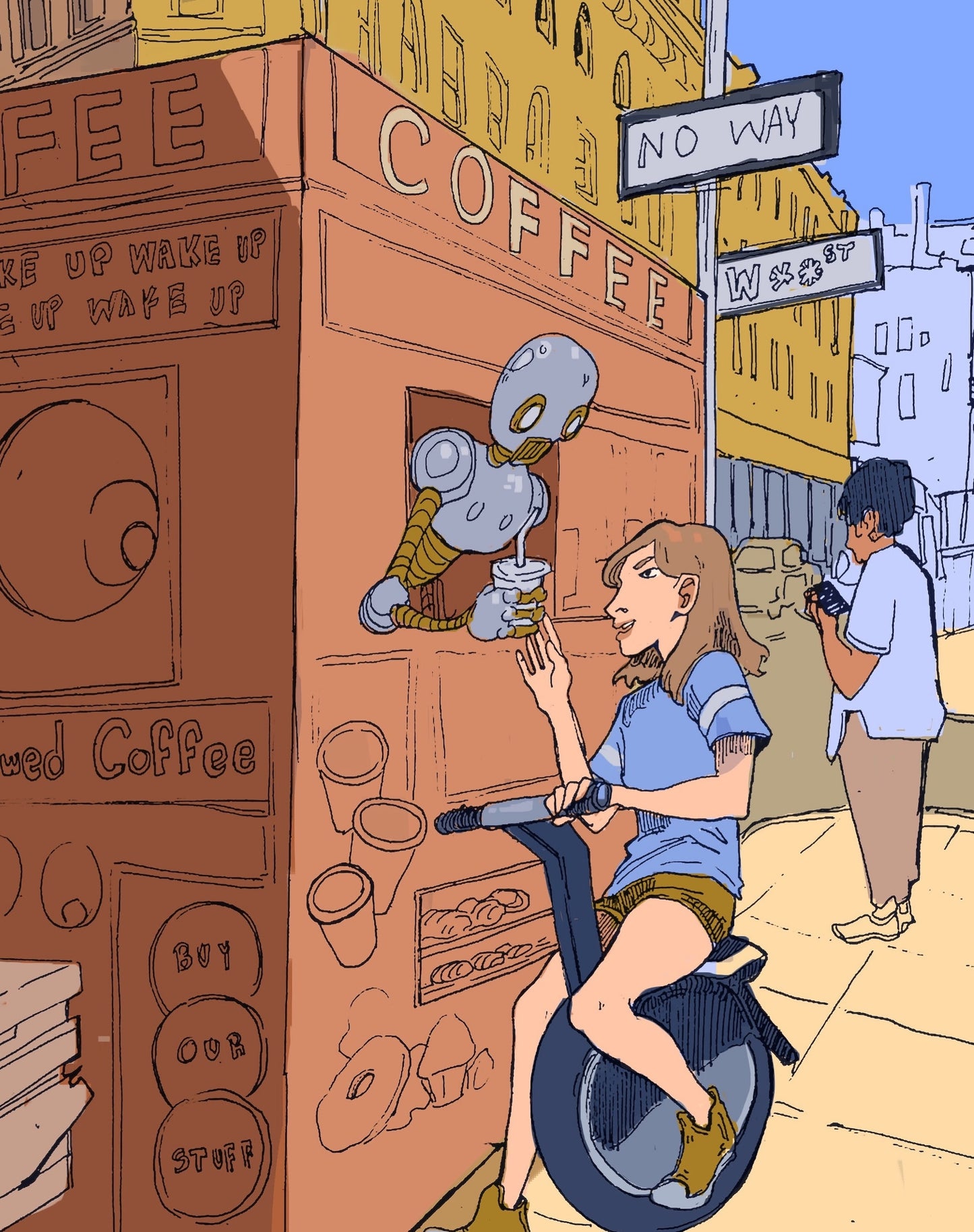 "RoboCoffee" Framed Illustration Print