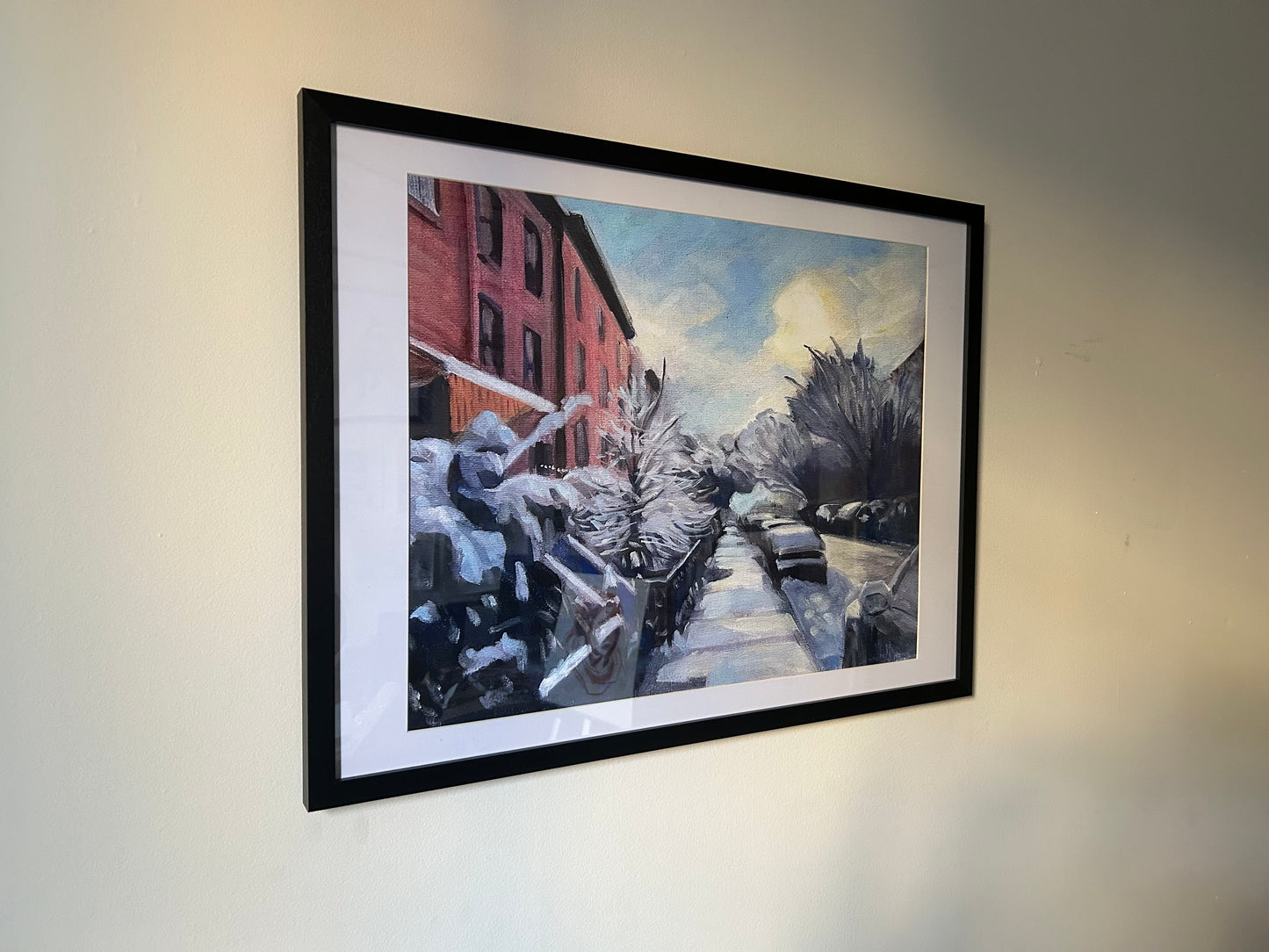 Snowy Street, Hoboken Print - 18x24