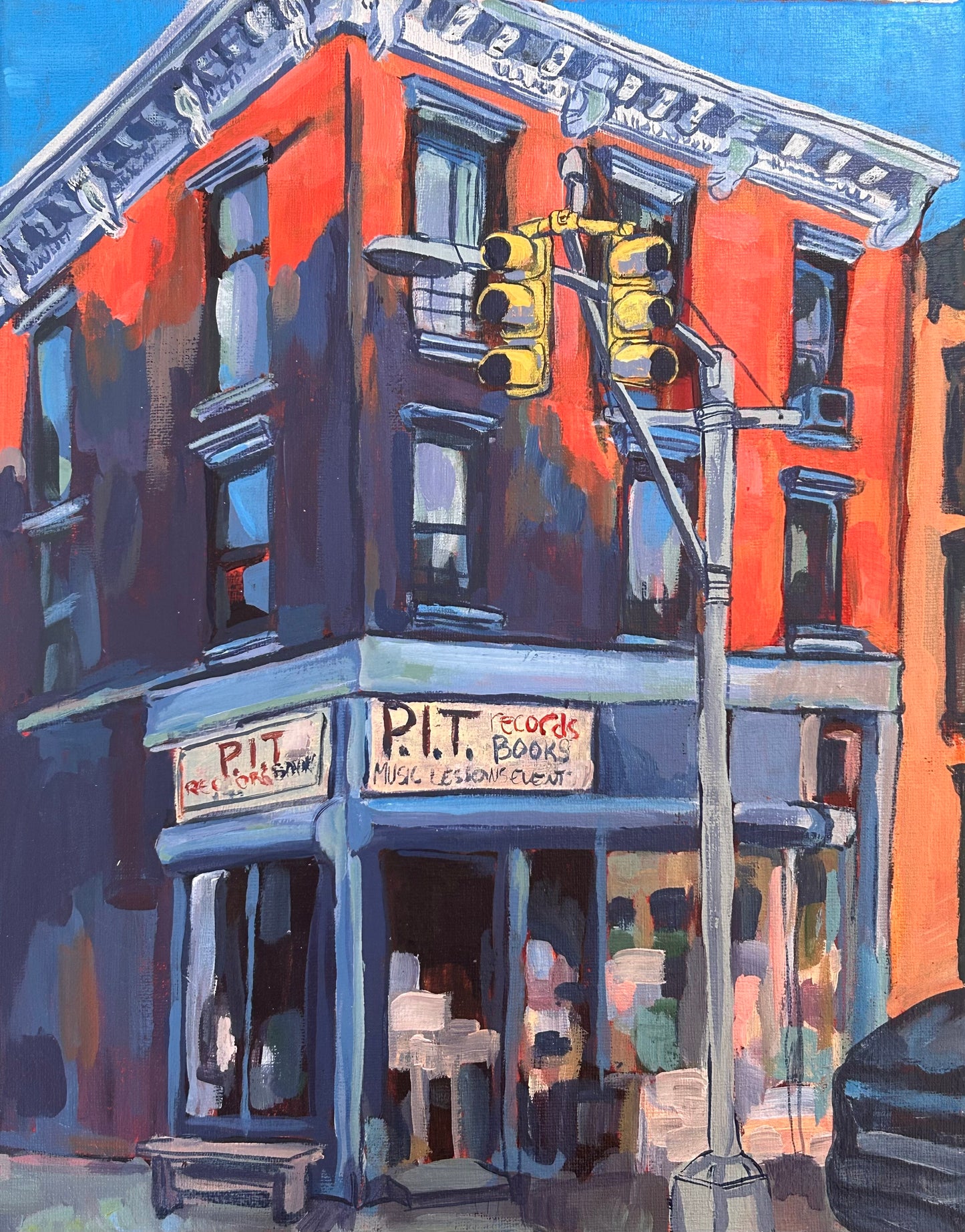 Brooklyn Record Shop Framed Print