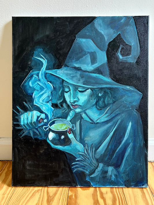 Witch and Smoking Cauldron