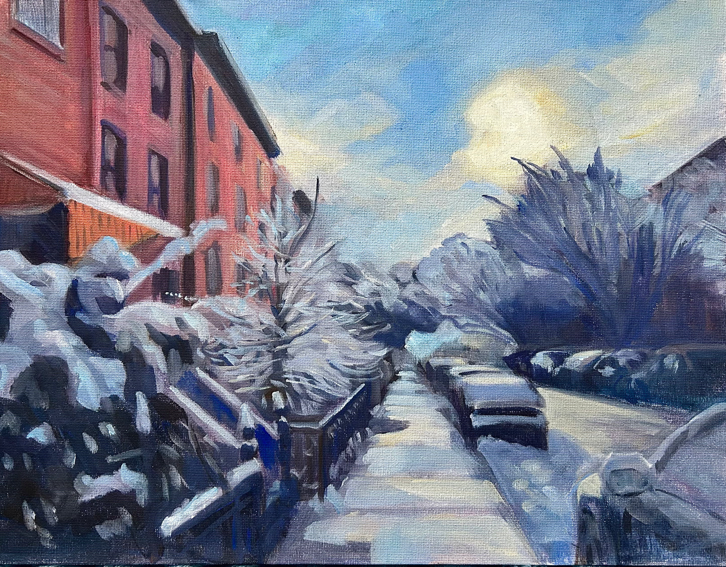 Snowy Street, Hoboken Print - 18x24