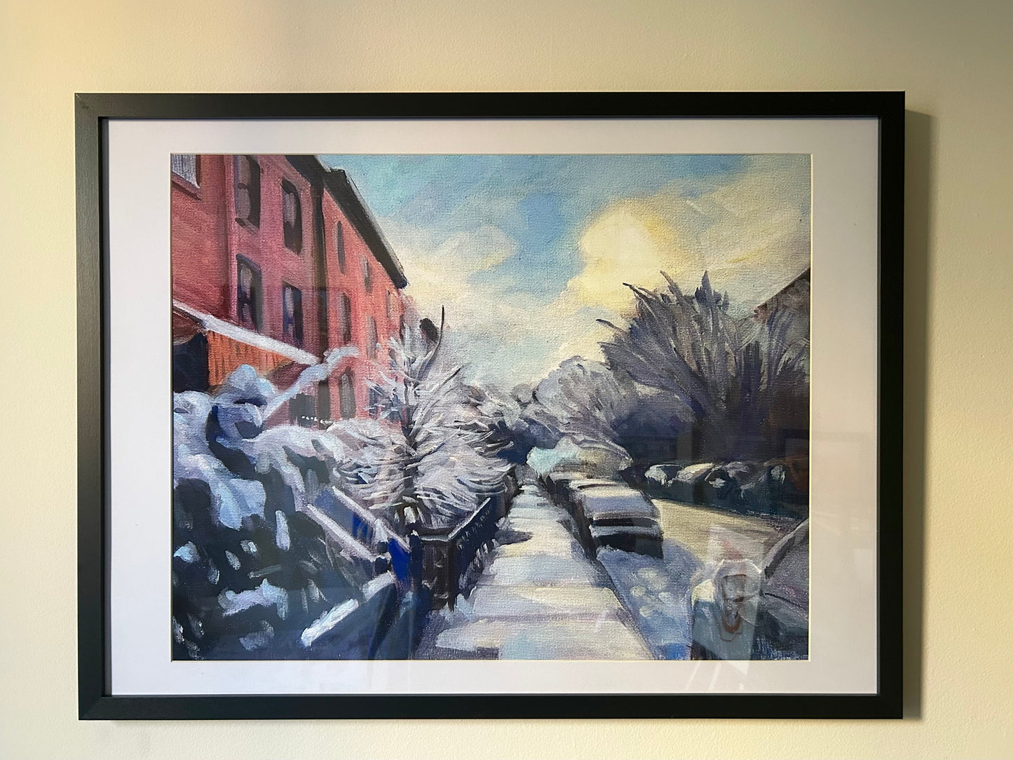 Snowy Street, Hoboken Print - 18x24